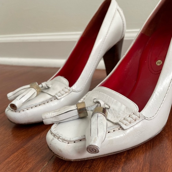 Celine White Leather Oxford Loafer Heels — Rare - Picture 4 of 8